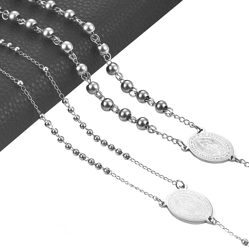 Precioso ROSARIO de acero inoxidable de calidad para hombre y mujer [5 modelos diferentes]