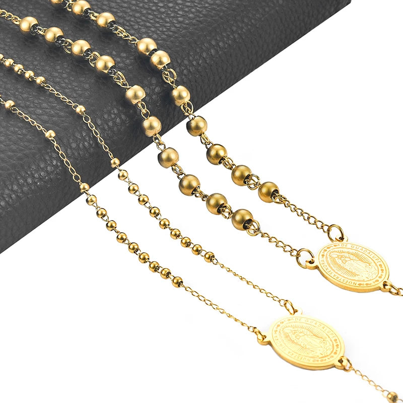 Precioso ROSARIO de acero inoxidable de calidad para hombre y mujer [5 modelos diferentes]