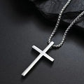 Cadena con CRUCIFIJO de acero inoxidable de alta calidad [2 colores x 2 tamaños a elegir]