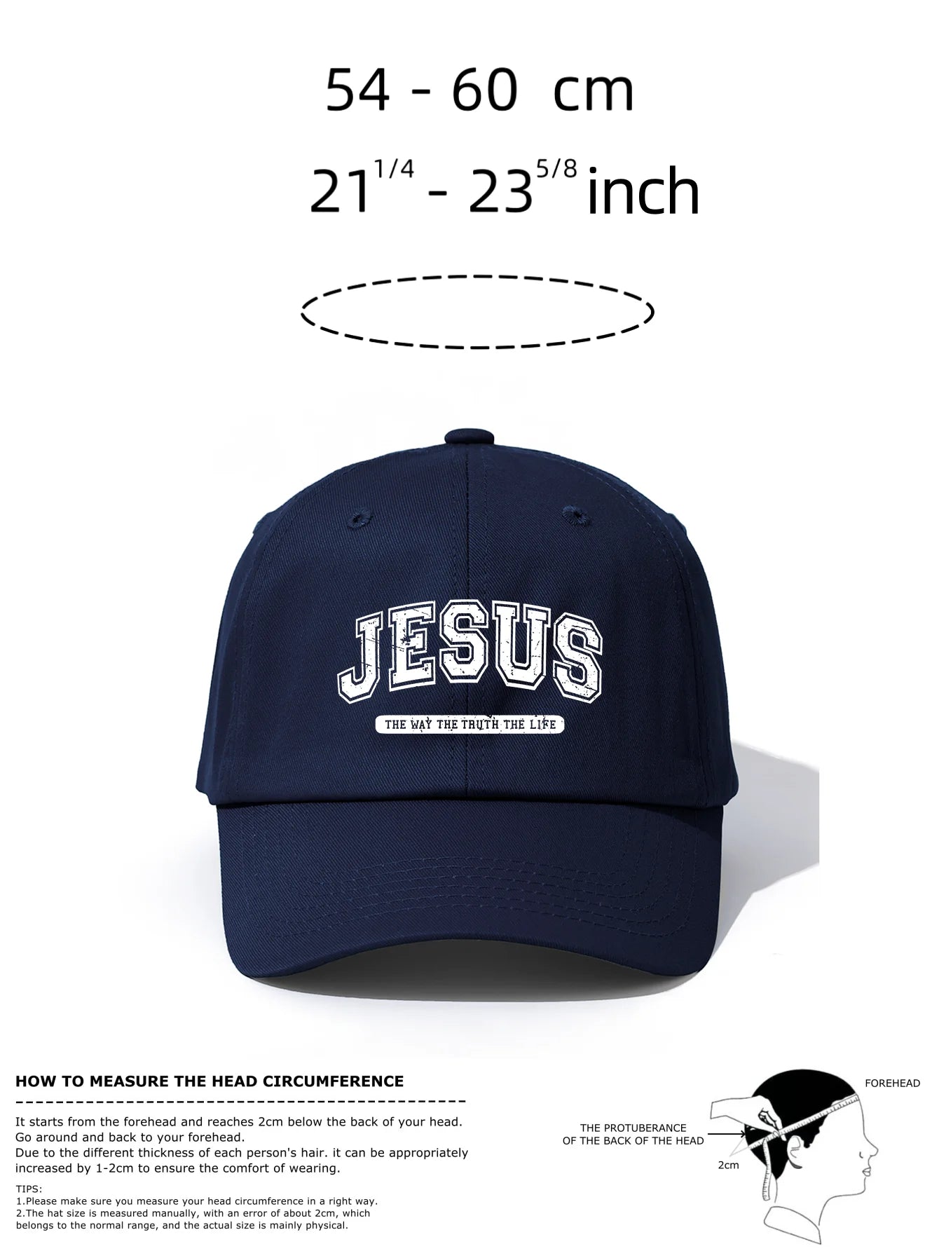 Gorra con estampado de JESÚS estilo clásico [8 colores distintos]