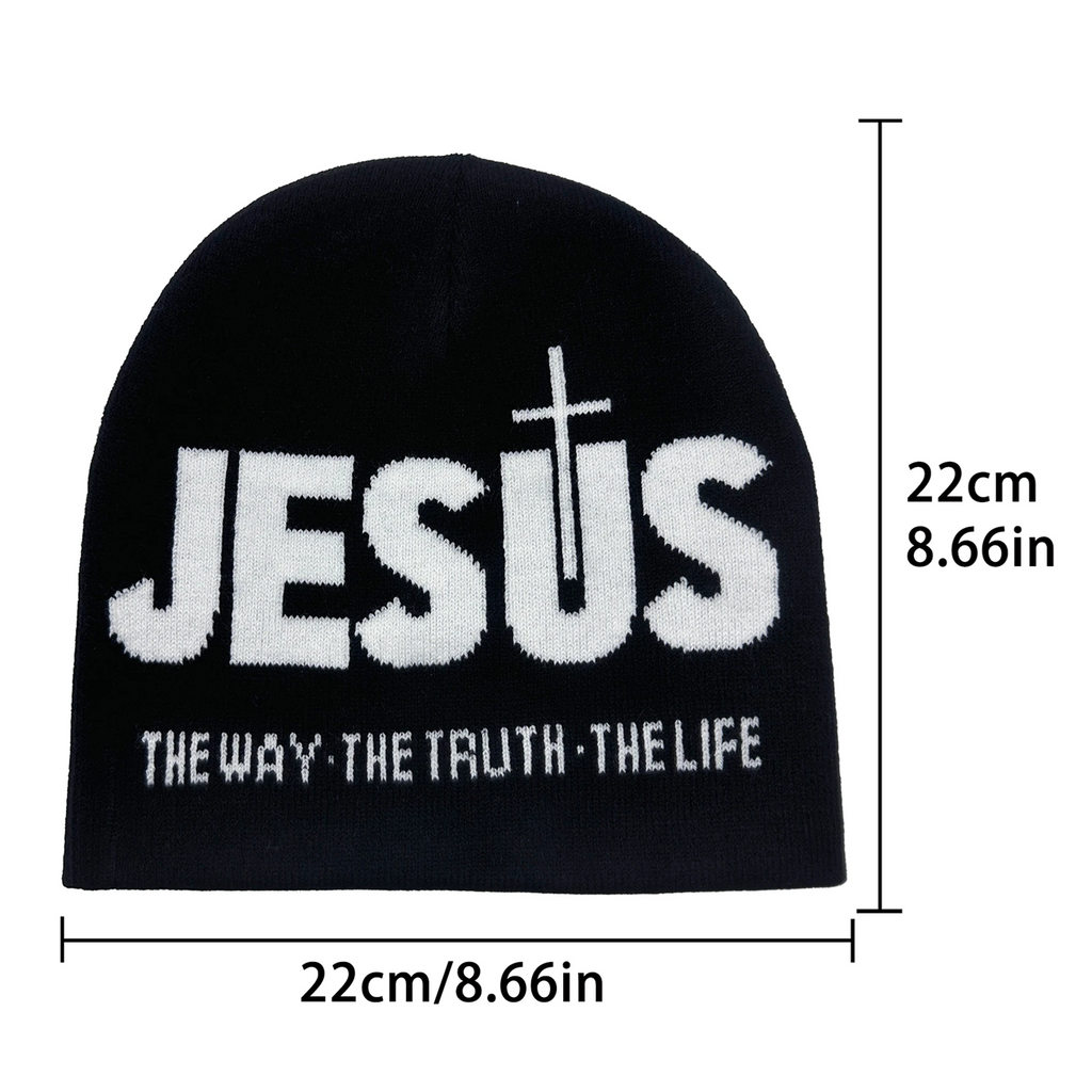 Gorro de lana con el nombre de JESÚS · The way · The truth · The life [5 colores  elegir]