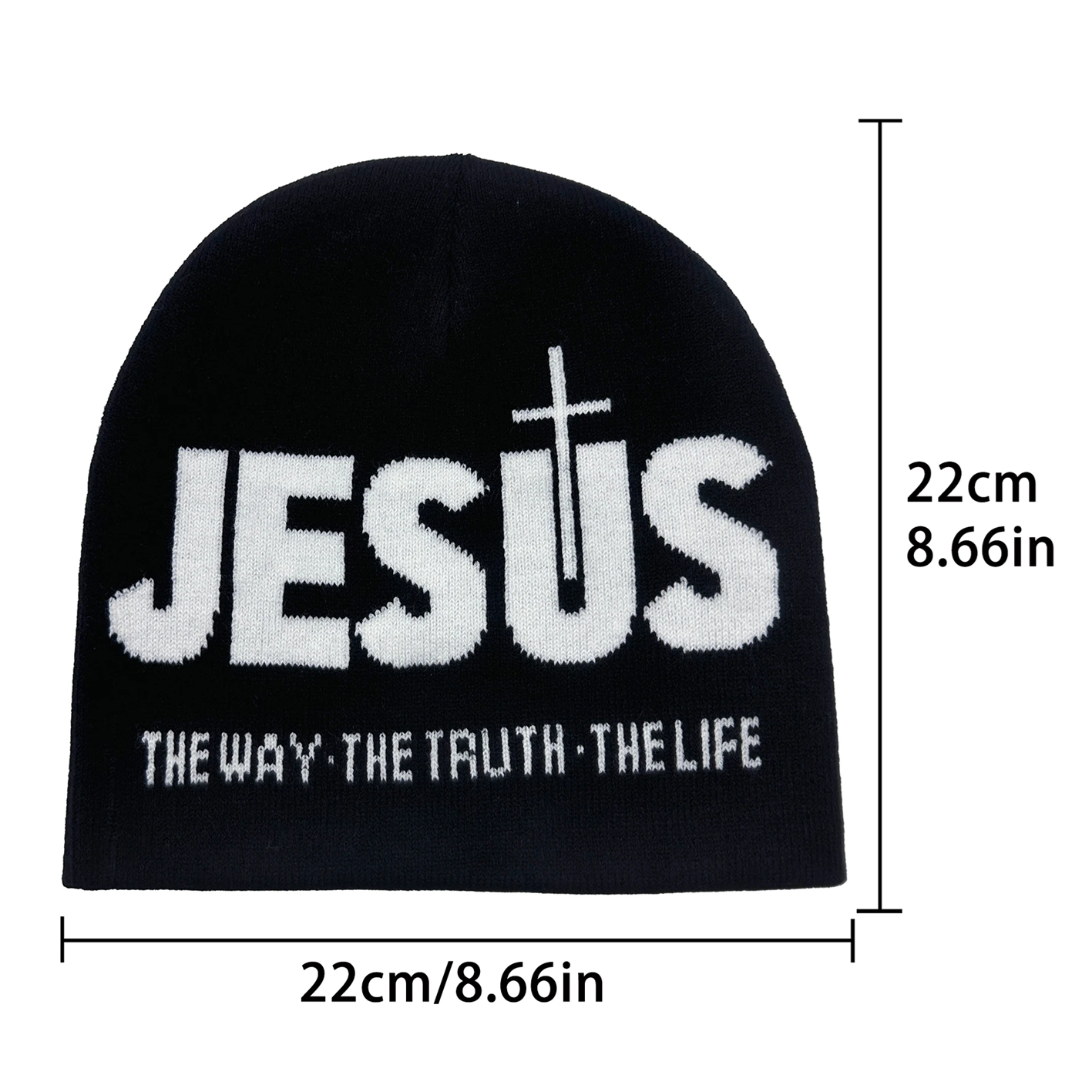 Gorro de lana con el nombre de JESÚS · The way · The truth · The life [5 colores  elegir]